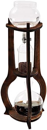 Iced Coffee Cold Brew Drip Tower, 600Ml Glass Cold Brew Coffee Makers 6-8 Cups Cold Extracted Coffee 2drops/S Brewing 3 to 5 Hours with Removable Shelf and Adjustable Drip Speed Valve (Brown) by Unknown