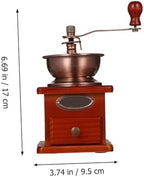 Ipetboom Manual Coffee Bean Grinder Ceramic Burr Mill with Wooden Hand Crank Coffee Grinder for Fresh Grounds Iron and Ceramic Material Capacity for Beans and Grains - Image 2