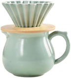 400ml/13.5oz ceramic hand-punched origami drip filter cups are exquisite, fresh and practical for home use-dark green by Unknown