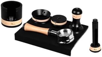58mm Espresso Bottomless Portafilter With Espresso Tamper/Coffee Distributor Barista Coffee Accessories, Compatible With Muvna, Compatible With V Series(7-piece set) by Unknown