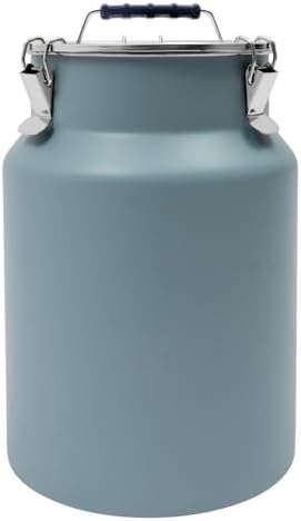 12L/3.17Gal Stainless Steel Airtight Canister Blue Round Food Storage Canisters with Airtight Lid&Locking Clamp Rice Cereal Grain Canisters Container Bucket for Rice Milk Jug Coffee Bean Storage - Image 4