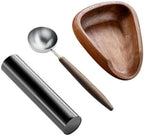 Wooden Coffee Beans Dosing Tray Set with Spray Bottle, Portable Dosing Cup for Espresso Barista Daily Use by Unknown