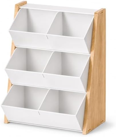 Countertop Storage Stand, Clear 6-Bin Holder for Pantry and Office Supplies by Unknown