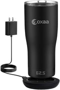 19 oz Smart Heated Coffee Mug, Temperature-Controlled Power Adopter for Coffee & Tea, App-Enabled Self-Heating Travel Mug, Long-Lasting Battery, Leak-Proof Lid, Sleek Matte -Black by Unknown