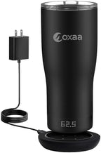 19 oz Smart Heated Coffee Mug, Temperature-Controlled Power Adopter for Coffee & Tea, App-Enabled Self-Heating Travel Mug, Long-Lasting Battery, Leak-Proof Lid, Sleek Matte -Black by Unknown