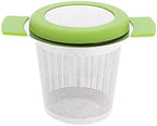 Tea Filters Stainless Steel Reusable Tea Infuser Basket Fine Mesh Strainer With Handles Lid and Coffee Filters for Loose Leaf(Green) by Unknown