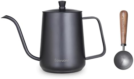 Easyworkz Gooseneck Pour Over Coffee Kettle 30 fl oz Bundled with Stainless Steel Coffee Spoon by Easyworkz