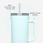 Corkcicle Cruiser Tumbler with Handle & Straw, 40 oz, Gloss Powder Blue - Image 5