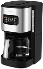 T-fal Element Plastic and Stainless Steel Drip Coffee Machine 12 Cup Programmable, Reusable filter, Pause and Brew, Glass Carafe 1000 watts Coffer Maker, Filter machine, Cold Brew, Black by T-falbrand