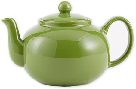 RSVP International Stoneware Teapot Collection, Microwave and Dishwasher Safe, 42 oz, Green by RSVPInternational