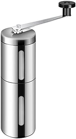 Coffee Accessories Stainless Steel Coffee Grinder, Mini Hand Manual Handmade Coffee Bean Burr Grinders Mill Kitchen Tool Ceramic Core Grinder Household Office (Color : Silver) by Unknown