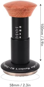 Calibrated Spring Loaded Coffee Tamper with 3.9 Inch Aluminum Stainless Steel Waffle Base and Wood Handle for Baristas and Espresso Enthusiasts (58mm) - Image 6