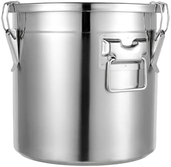 4.62Gal 304 Stainless Steel Airtight Canister with Lid & Locking Clamp - Image 4