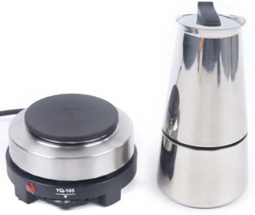 Stovetop Espresso Maker Cappuccino Latte Stainless Steel Coffee Maker Moka Pot with 110V 500W Electric Stove Top Coffee Maker Machine for Home Store Induction Espresso (6Cup 300ml) - Image 4