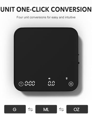 Digital Coffee Scale, Rechargeable Espresso Scale with Tare Function, 0.1g Precision, LED Display, Manual/Automatic Timing for Espresso and Pour Over Brewing - Image 6