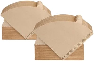 Cone Coffee Filters, 100/200 Count 1-4 Cups Unbleached Natural Brown V02 Disposable Coffee Filter Paper(Brown 200 pcs) by Unknown