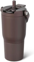 BrüMate Resa Flip 20oz Kids Travel Tumbler with Covered Flip Down Straw | 100% Leakproof Water Bottle | Insulated Stainless Steel | Cup Holder Friendly Silicone Base | 20oz (Java) by Br%C3%BCMate