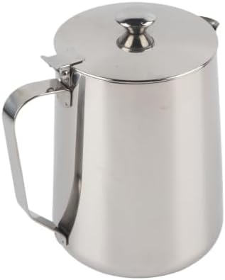 Milk Creamer Frothing Pitcher Stainless Steel Coffee Cup Mug Jug With Lid For Latte(350ml) by Unknown