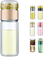 2025 Glass Tea Infuser Bottle with Heat-Insulated Design, Portable Double Glazed Cup for Loose Leaf Tea, 420ml/14.8oz, Includes Infusifier for Perfect Tea Brewing by Unknown