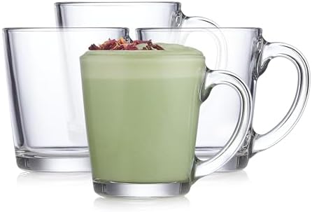 Libbey Tarro Cafe Mug, Classic Tapered Shape Coffee Mugs Set of 4, Dishwasher Safe Glass Mugs for Warm Beverages, Coffee, Tea, Lattes and More by Libbey