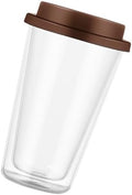 Glass Coffee Mug 350ml with Silicone Lid, Double Wall Borosilicate by Unknown