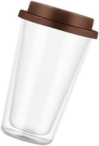 Glass Coffee Mug 350ml with Silicone Lid, Double Wall Borosilicate by Unknown