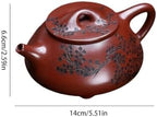 Teapot Creative Purple Clay Hand-carved Plum Blossom Teapot Home Desktop Tea Infuser Tea Maker - Image 2