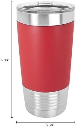 Polar Camel 20 oz. Stainless Steel Tumbler with Silicone Grip (Red) - Image 3