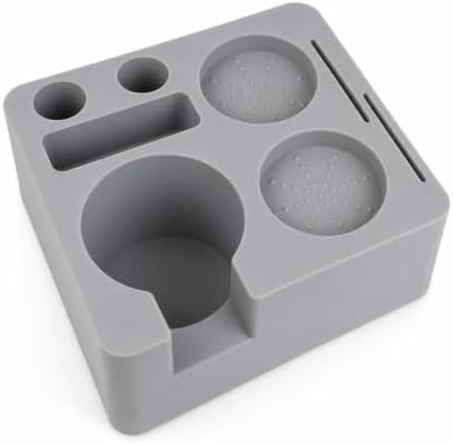Baoblaze Compact Coffee Tamper Mat | Silicone, Coffee Organizer with Accessory Storage, Non Slip, for Kitchen Countertop, Lovers, Gray by Unknown