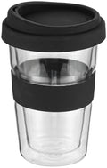 Restaurantware - Forma Professional 13.5 Ounce Insulated Travel Mugs, 10 Double Wall Coffee Mugs - Includes Lids And Sleeves, Reusable, Clear Borosilicate Glass Tumblers, Dishwashable, Microwavable by Restaurantware