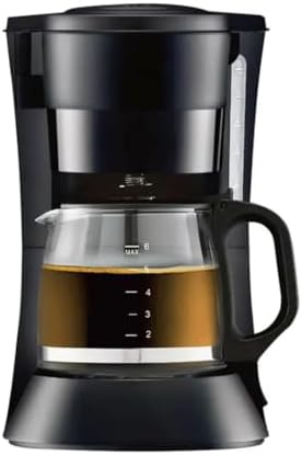 AronClix Drip Coffee Maker 600W Stainless Steel Compact with Reusable Filter Hot Plate (Black) by Unknown