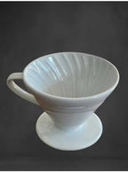 SODEF Porcelain V60 02 Dripper White - Ceramic Pour Over Coffee Filter Cone for Single Cup Brewing - Image 3