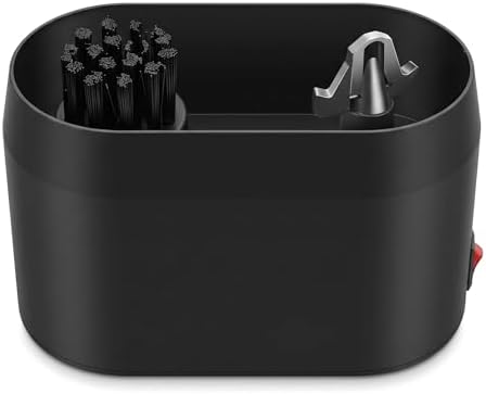 Coffee Puck Cleaner, Plastic Electric Automatic Knock Box Cleaner with Holder Cleaning Brush Grounds Tray for Household Kitchen Workplace by Unknown