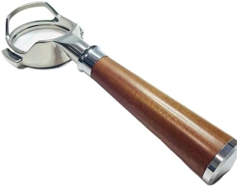 58mm Bottomless Portafilter With 1 2 4 Cup Basket,Compatible With Expobar,Compatible With ROCKET,Naked E61 Coffee Handle Barista Tools(Red wood A-WIth 2 cup basket) by Unknown