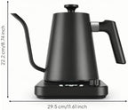 Yajuyi Electric Kettle Gooseneck Pour Over Temperature Control With Long Curved Spout And Stable Lid 304 Stainless Steel suitable for station tea, Black - Image 2