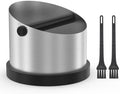 Coffee Knock Box, 650ml Stainless Steel Coffee Puck Bin with 2 Brushes, Professional Espresso Knock Box with Removable Shock-Absorbing Knock Bar for Cafe Kitchen Restaurant by Alyvisun