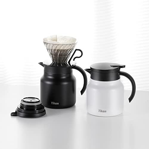 Tiken Coffee Server, 800ML (27 Oz) Thermal Coffee Carafe, Stainless Steel Insulated Vacuum Coffee Carafes For Keeping Hot - Matte Black - Image 6