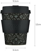 Ecoffee Cup 12oz (350ml) William Morris Reusable Coffee Cup – PLA Plant-Based Travel Mug with Silicone Lid, Melamine Free & Dishwasher Safe – Walthamstow - Image 7