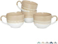 Bosmarlin Ceramic Coffee Mug Set of 4, 16 Oz, Jumbo Latte Mugs, Dishwasher and Microwave, Unique Reactive Glaze (Brown Grey, 16 Oz) by Bosmarlin