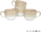 Bosmarlin Ceramic Coffee Mug Set of 4, 16 Oz, Jumbo Latte Mugs, Dishwasher and Microwave, Unique Reactive Glaze (Brown Grey, 16 Oz) by Bosmarlin