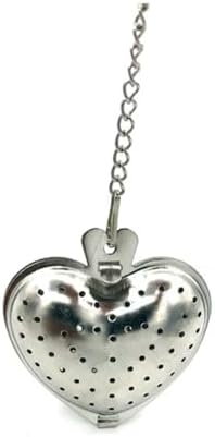 Heart Shaped Tea Infuser, Stainless Steel Loose Leaf Tea Strainer with Chain, Fine Mesh Filter for Herbal & Fruit Tea, 6.1 Inch(Silver) - Image 4