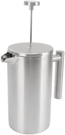 Portable Heatable French Press Coffee Maker, 1L Capacity, Double Wall Insulated Stainless Steel, Dishwasher Safe for Hot Coffee and Loose Tea - Image 2