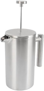 Portable Heatable French Press Coffee Maker, Dishwasher Safe, Double Wall Insulated Stainless Steel, 1L Capacity for Hot Coffee and Loose Tea - Image 2