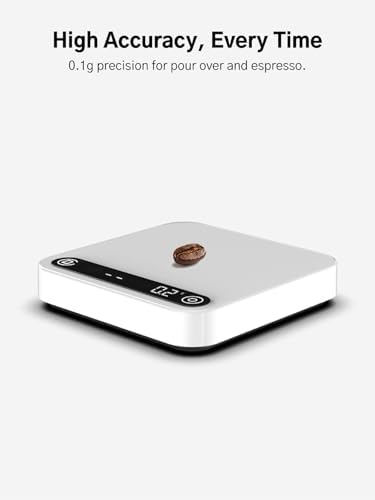 Coffee Scale with Timer and Flow Rate Tracking, 0.1g Precision, 2kg Capacity, Rechargeable, Smart App Compatible, Ideal for Espresso and Pour Over Brewing - Image 2