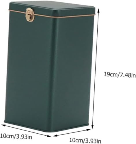 Metal Tea Black Tea Loose Leaf Condiment Organizer for Fridge Containers for Food Tea Storage Can Metal Cookie Tins Container Sealing Pot Tea Storage Container-Deep Greenx2pcs - Image 3
