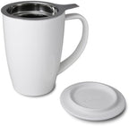 FORLIFE Curve Tall Tea Mug with Infuser and Lid 15 ounces, White - Image 2