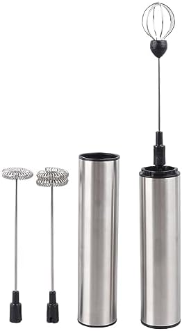 SUNGOOYUE Handheld Milk Frother, ABS Rechargeable Electric Whisk with 3 Replacement Heads, 800mAh USB Milk Foamer for Coffee Latte Matcha Eggs in Home Kitchen - Image 3
