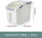 30lb Food Storage Container with Scoop with Handle & Wheels, 2 Pack - Image 2