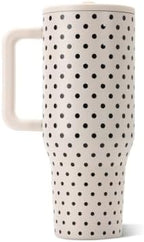 HydroJug Polka Dot Traveler 40oz, Insulated Tumbler, French Vanilla - Image 2
