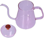 Gooseneck Kettle, Glass Teapot Long Coffee Kettle High Borosilicate Gooseneck Spout Glass Coffee Pot Pour over Kettle for Home (Pink, 350ml) - Image 2